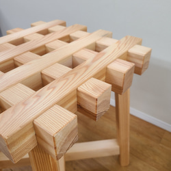 個性的杉スツール　椅子　職人　手作り　無垢材　天然　椅子　サイドテーブル　 6枚目の画像