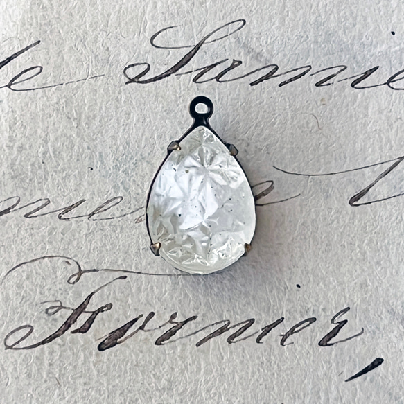 Glass Pendant Pear 約18mm×11mm [PDT-934]＊1個＊Vintage＊ 2枚目の画像