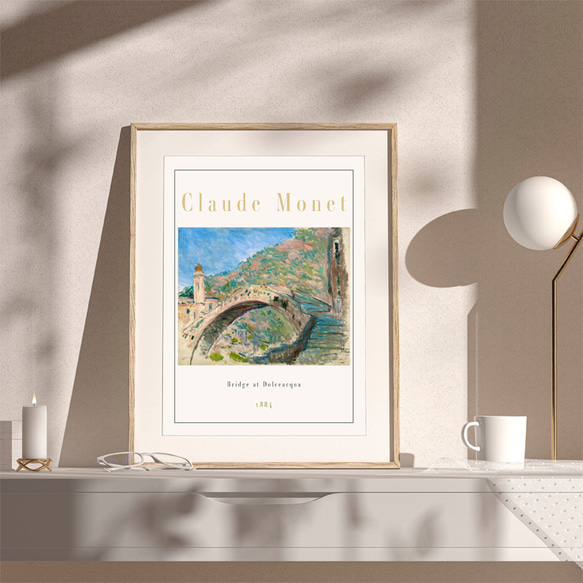 クロードモネ Bridge at Dolceacqua / アートポスター 風景画 グリーン ブルー 自然 橋 イタリア 6枚目の画像