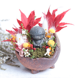 【選べる木製メッセージピック】お地蔵さまのミニ紅葉狩り＊誕生日・敬老の日・縁起物・還暦祝 10枚目の画像