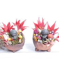【選べる木製メッセージピック】お地蔵さまのミニ紅葉狩り＊誕生日・敬老の日・縁起物・還暦祝 9枚目の画像
