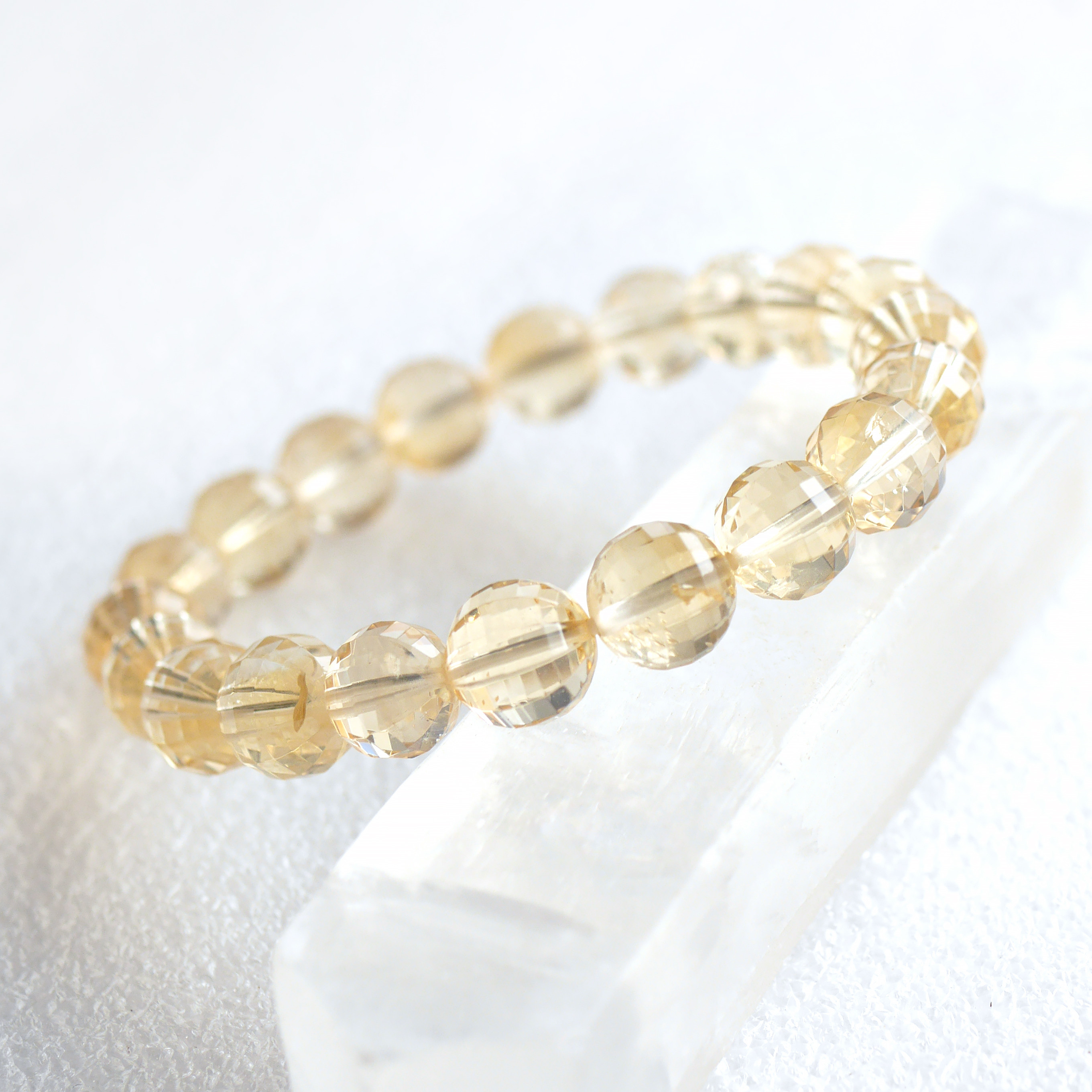 【2月特価】ブレスレット☆シトリン エンジェルラダークォーツ（9.5mm）BLCA_01