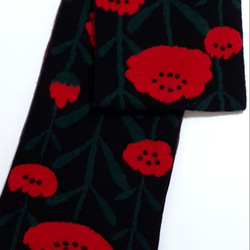 flower pattern 2023 No.3　黒×赤×白 5枚目の画像