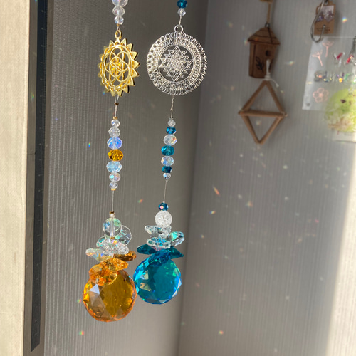 サンキャッチャー ブルー蝶々 サンキャッチャー yayoisuncatcher 通販