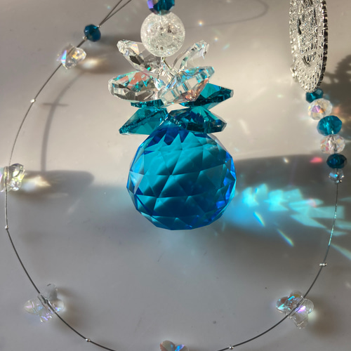 サンキャッチャー ブルー蝶々 サンキャッチャー yayoisuncatcher 通販