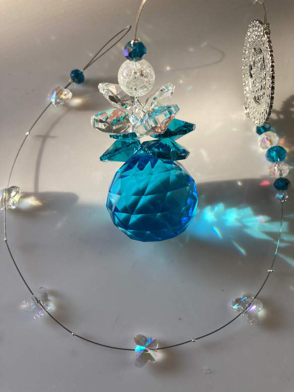 サンキャッチャー ブルー蝶々 サンキャッチャー yayoisuncatcher 通販