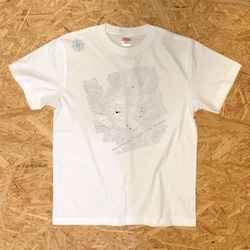 等高線Tシャツ：立山連峰 Over 2000（Gray Line） 2枚目の画像
