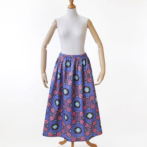 アフリカンプリント　スカート African Fabric 】 ♢ ♢ 受注制作・アフリカ布スカート