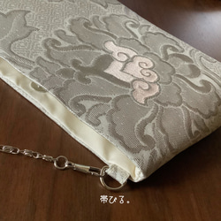 ＊Handbag ✳︎ハンドバッグ✳︎西陣✳︎パーティ✳︎上品✳︎プラチナ✳︎白金✳︎ 6枚目の画像