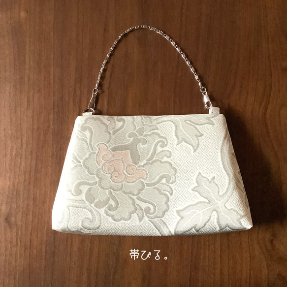 ＊Handbag ✳︎ハンドバッグ✳︎西陣✳︎パーティ✳︎上品✳︎プラチナ✳︎白金✳︎ 5枚目の画像