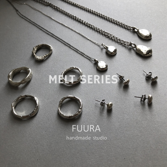 【特集掲載】melt necklace silver S size /シルバー/ネックレス/溶かした銀/シンプル 13枚目の画像