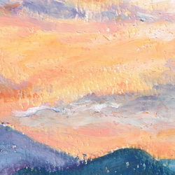 【原画1点限り】日暮れの山 小さなパステル画 3枚目の画像