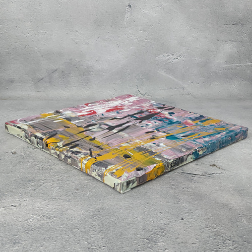 ひろ・あおき 作 「盤026」 アクリル/キャンバス S3 27.3x27.3cm 抽象