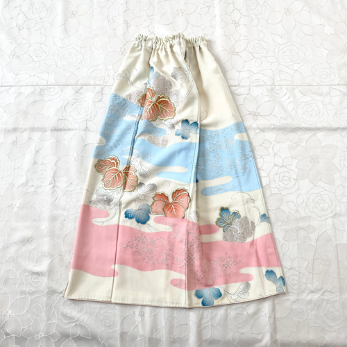 着物リメイクスカート&ストール羽織物セットアップフリーサイズ送料無料1435