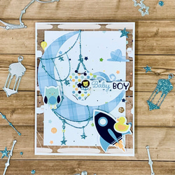 【赤ちゃん】赤ちゃんへのお手紙に♡出産のお祝いなど（男の子）二つ折りメッセージカード 7枚目の画像