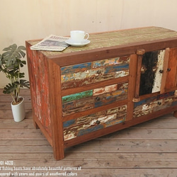 アンティーク 木製4段本棚 ダークブラウン ブラウン