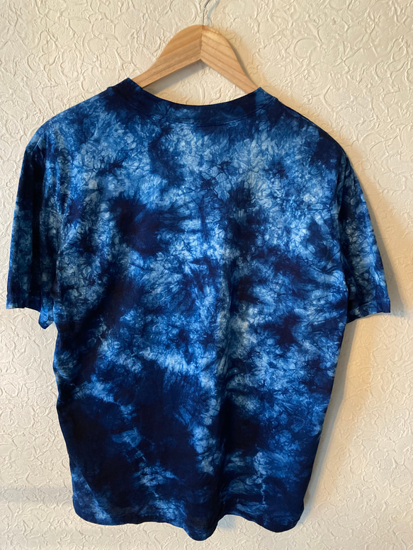 天然藍染　カジュアルTシャツ半袖男性用M 2枚目の画像
