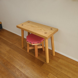 【1点のみ】八角脚一枚板スツール　八角形　タモ　　椅子　サイドテーブル　ミニテーブル　シンプル　イス　ナチュラル 11枚目の画像