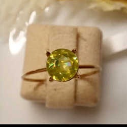 【1点もの】スフェーン　0.71ct　ファセットカット　ゴールド　天然石　リング　指輪 3枚目の画像
