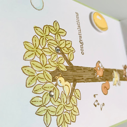 【お祝い・入学】カードの中にかくれんぼしている森の仲間たちがお祝いしてくれる♡かわいいメッセージカード 8枚目の画像