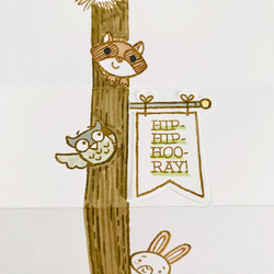 【お祝い・入学】カードの中にかくれんぼしている森の仲間たちがお祝いしてくれる♡かわいいメッセージカード 7枚目の画像