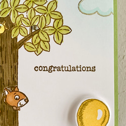 【お祝い・入学】カードの中にかくれんぼしている森の仲間たちがお祝いしてくれる♡かわいいメッセージカード 3枚目の画像