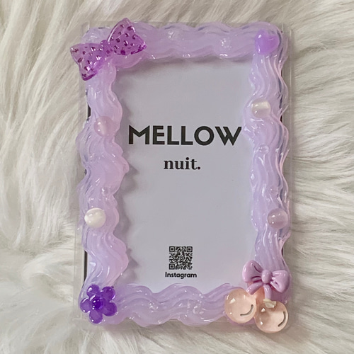 たぬき 希少 A7トレカケース】硬質ケース ゆめかわ ホイップデコ☆パープル 机上用品・文具収納