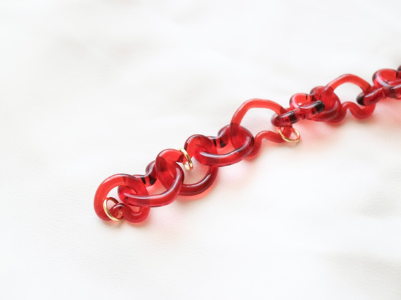 ガラスのハートのブレスレット 4枚目の画像