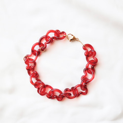 ガラスのハートのブレスレット 1枚目の画像