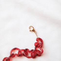 ガラスのハートのブレスレット 3枚目の画像