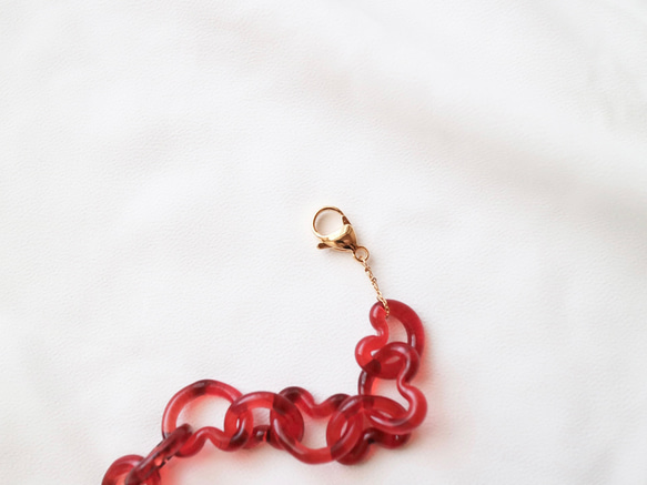 ガラスのハートのブレスレット 3枚目の画像