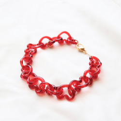 ガラスのハートのブレスレット 2枚目の画像