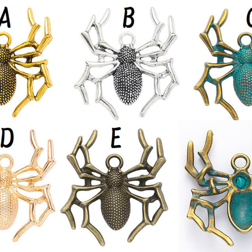 蜘蛛 1個 クモ くも パーツ モチーフ ハロウィン 昆虫 虫 メタル