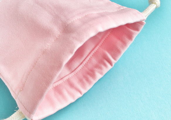 30×25       お着替え袋  巾着　水彩絵の具で描いたような星柄　ピンク 4枚目の画像