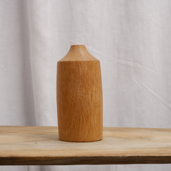 無垢の木の一輪挿し・楢１５（ドライフラワー専用）花器　花瓶　ナラ 3枚目の画像