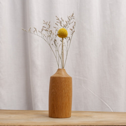 無垢の木の一輪挿し・楢１５（ドライフラワー専用）花器　花瓶　ナラ 1枚目の画像