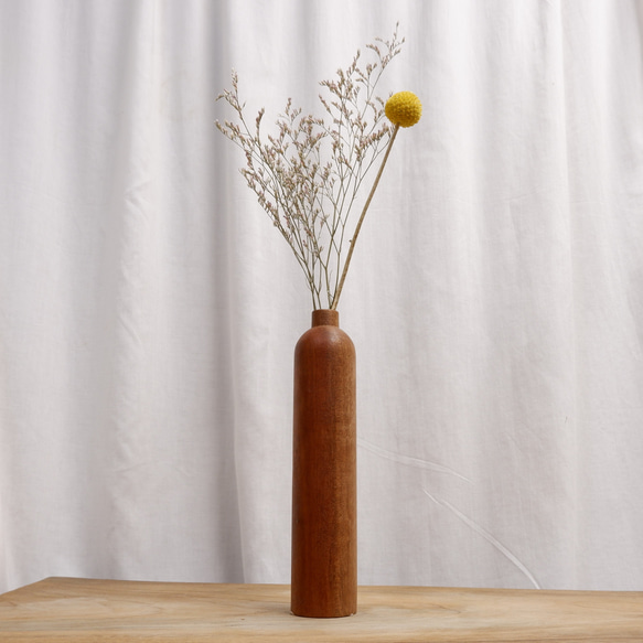 花瓶　花入れ 無垢の木の一輪挿し・モアビ1－1～2（ドライフラワー専用）花器