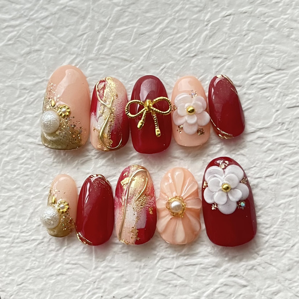 振袖レッドフラワーCオーダーチップ赤着物和柄成人式卒業式