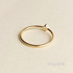 ピンキーリング 指輪 ゴールド クリスタル 大人可愛い カジュアル フォーマル 上品 重ね付け ご褒美 プレゼント 16枚目の画像