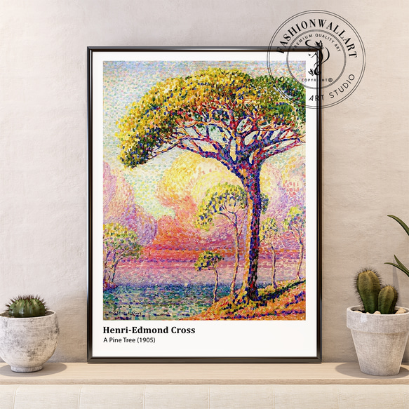 アートポスター 1905年名画 点描画 サンセット 森林アート