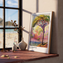 アートポスター 1905年名画 点描画 サンセット 森林アート モダン リビング装飾 5194 7枚目の画像