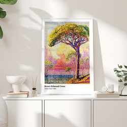 アートポスター 1905年名画 点描画 サンセット 森林アート モダン リビング装飾 5194 5枚目の画像