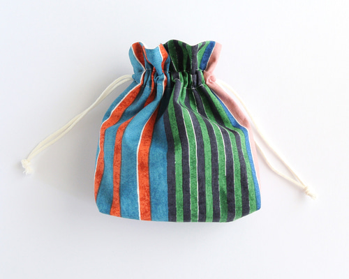 NEIGHBORHOOD ストライプ柄 巾着袋 1_6a9697a65251a2041341dc15fbbd