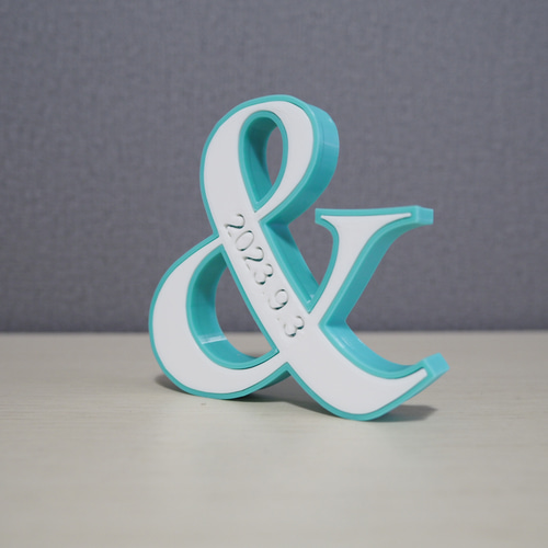 バイカラー イニシャルオブジェ 3点セット -ターコイズ- その他