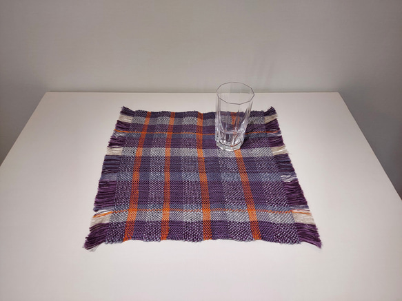 手織り　麻のテーブルマット　作品2368 1枚目の画像