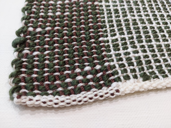 手織り　色糸あそびのインテリアマット　作品2371 4枚目の画像