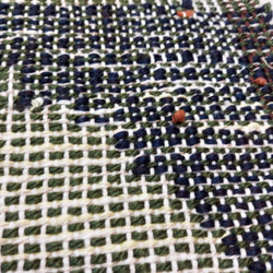 手織り　色糸あそびのインテリアマット　作品2371 3枚目の画像