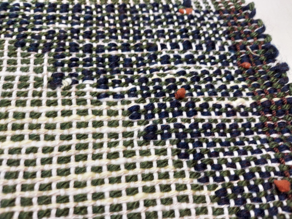 手織り　色糸あそびのインテリアマット　作品2371 3枚目の画像