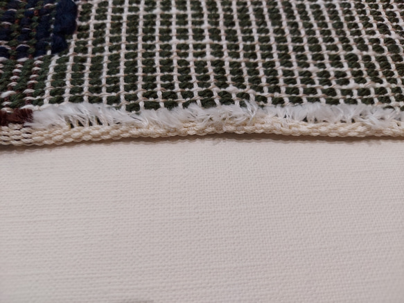 手織り　色糸あそびのインテリアマット　作品2371 6枚目の画像