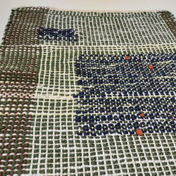 手織り　色糸あそびのインテリアマット　作品2371 2枚目の画像